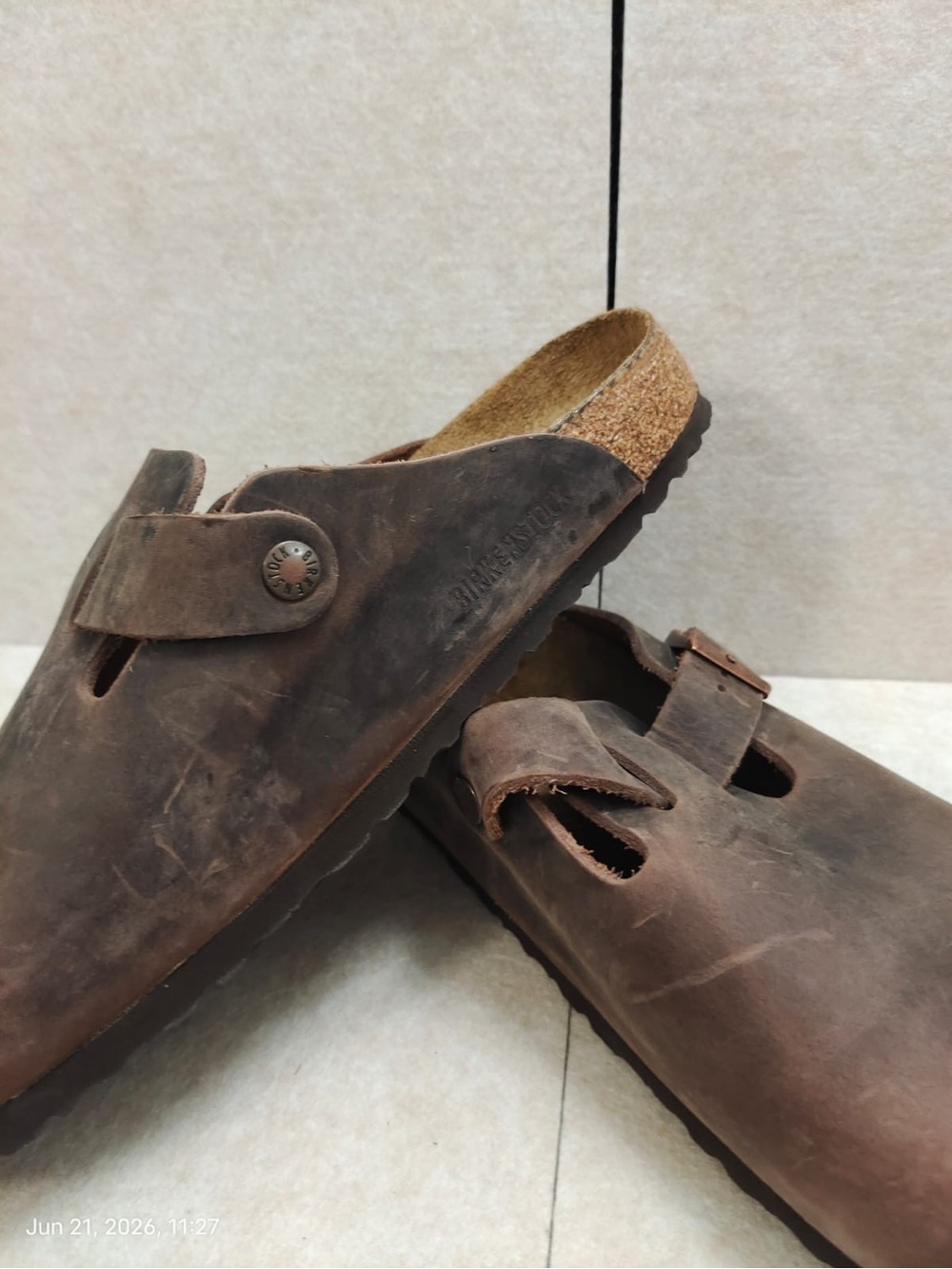 NWOB Birkenstock Boston Oiled Leather Soft Footbed Habana Shoes Men’s Sz 11 - Picture 4 of 5